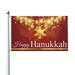 Happy Hanukkah Jewish Chanukah Holiday Garden Flags 3 x 5 Foot Polyester Flag Double Sided Banner with Metal Grommets for Yard Home Decoration Patriotic Sports Events Parades