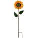 VIVAWM Yellow Stainless Steel Sunflower Windmill Garden Art Garden Decoration