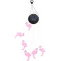 LED Solar Wind Chimes Outdoor Patio Light Flamingo Yard & Garden Decors Lights Hanging Bell Lamp Decoration Pink