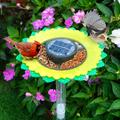 Nowsok Solar Bird Feeders AIF4 for Outdoors Hanging Bird Feeder with String Lights Sunflower Bird Feeder with Food/Stone/Water Compartment for Garden Yard Patio Decor - Black Stamen
