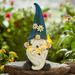 DKJOCKY Solar Garden Statue Gnome Statue for Yard - Outdoor Garden Decor Statue with Solar LED Lights for Patio Balcony Lawn Ornament Unique Gifts for Woman Housewarming