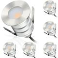 Gardencoin Outdoor Recessed LED AIF4 Lights Heavy Duty Deck Soffit Lighting 3W 12-24V Low Voltage Landscape In Ground Well Light Underwater Pond Light Ultra Waterproof Dimmable(5000K-6pack)