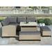 Mira 6 Pc Outdoor Patio Wicker Rattan Sectional Sofa Set - Brown