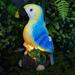 Slhenay 2 Pack Blue Parrot Garden Decor Solar Lights Outdoor Stakes Decorative Waterproof LED Decorations for Patio Yard Lawn Porch Pathway Housewarming Cute Figurines Animal Ornaments