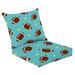 Outdoor Deep Seat Cushion Set 24 x 24 seamless pattern balls stars cartoon style American football pattern Deep Seat Back Cushion Fade Resistant Lounge Chair Sofa Cushion Patio Furniture Cushion