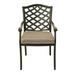 22 Inch Wynn Outdoor Metal Dining Chair Set of 2 Taupe Brown- Saltoro Sherpi