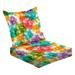 2-Piece Deep Seating Cushion Set Wedding abstract floral Greeting postcard grunge retro Elegance Outdoor Chair Solid Rectangle Patio Cushion Set