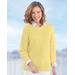 Blair Women's Shaker-Stitch Pullover Sweater - Yellow - PM - Petite