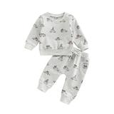Emmababy Christmas Car Themed Baby Sportswear Outfit