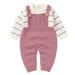 Hfolob Jumpsuit Knitted Cotton Sleeve Striped Boys Sweater Romper Outfits Baby Girls Sweater Long Sweater Clothes Boys Sweater Romper Jumpsuit Cute Sweaters