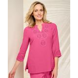 Blair Women's Easy Breezy Crochet Tunic - Pink - L - Misses