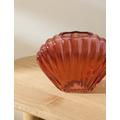 M&S Shell Glass Vase - Orange, Orange