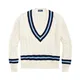 Polo Ralph Lauren, Knitwear, female, Beige, L, Twisted Knit Jumper for Women White Blue