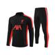 (10) Liverpool Soccer Jersey Set Football Training Suit Adult Kids Long Sleeve Tracksuit For Fans - Black & Red