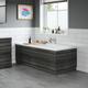 Modern Bathroom 1700 Front & 750 End Bath Panel Pack MDF Charcoal Grey Plinth