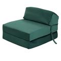 (Forest Green Single) Loft 25 Velvet Z Bed Futon Folding Sofa Seat Chair Bed Single/Double