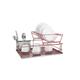 FurnitureXtra Stainless Steel Dish Drainer with Drip Tray and Cutlery Holder (2 Tier Red)