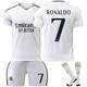 (S) 24-25 Real Madrid Home Soccer Jersey Set No.7 RONALDO Training Suit Football Kit Uniform With Socks for Adult Kids