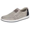 Slipper RIEKER, Herren, Gr. 45, bunt (hellgrau, dunkelblau), Lederimitat, casual, Schuhe, Slip-on Sneaker, Loafer, Komfortschuh mit Gummizug für guten Sitz