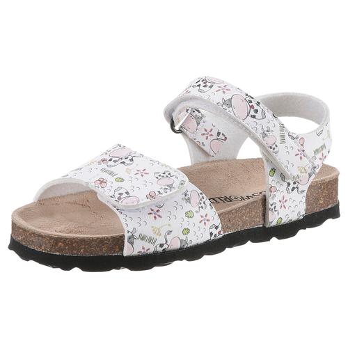 Riemchensandale KIDSWORLD Gr. 27, bunt (weiß bunt) Kinder Schuhe Sommerschuh, Sandalette, Klettschuh, mit praktischen Klettriemchen