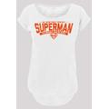 Kurzarmshirt F4NT4STIC "F4NT4STIC Damen Superman My Hero -BLK with Ladies Long Slub Tee" Gr. XS, weiß (white) Herren Shirts T-Shirts