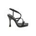 Schutz Heels: Strappy Stilleto Cocktail Party Black Solid Shoes - Women's Size 6 - Open Toe