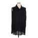 H&M Casual Dress - Mini High Neck Sleeveless: Black Solid Dresses - Women's Size X-Large