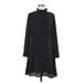 H&M Casual Dress - Shirtdress: Black Polka Dots Dresses - Women's Size Medium