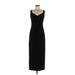 Oleg Cassini Casual Dress - Midi: Black Solid Dresses - Women's Size 6