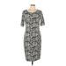 Lularoe Casual Dress - Sheath: Gray Baroque Print Dresses - Women's Size Large