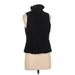 Kenneth Cole REACTION Vest: Short Black Print Jackets & Outerwear - Women's Size Medium