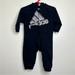 Adidas One Pieces | Adidas Black One Piece Hooded Outfit Zip Closure Infant Size 9 Months Cotton | Color: Black/White | Size: 9mb