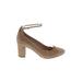 Tularosa x Raye Heels: Pumps Chunky Heel Classic Tan Print Shoes - Women's Size 7 - Almond Toe