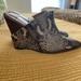 Jessica Simpson Shoes | Jessica Simpson Snake Skin Mules | Color: Black/Gray | Size: 5