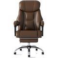 WHOJA Executive Office Chair Office Swivel Computer Desk Chair with Footrest， Height Adjustable Black/brown/grey 52 x 52 x 115 cm Unisex Relaxing(Color:Brown)