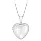 Carissima Gold Women's 9ct White Gold 12mm Heart Locket Pendant on Curb Chain Necklace of 46cm