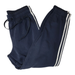 Adidas Pants | Adidas Men's White Stripe Drawstring Sweatpants Tapered Blue Size Medium | Color: Blue | Size: M