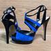 Jessica Simpson Shoes | Jessica Simpson, Euc Blue/Black Suede Platform Heels Size 9 | Color: Black/Blue | Size: 9