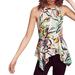 Anthropologie Tops | Anthropologie Hd In Paris Lucille Floral Print Peplum Sleeveless Tank Blouse | Color: Green/Orange | Size: 2