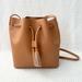 J. Crew Bags | J. Crew Cognac Tan Faux Vegan Leather Drawstring Bucket Crossbody Bag L1858 | Color: Tan | Size: Os