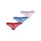 Slip TOMMY HILFIGER UNDERWEAR "3 PACK THONG LACE (EXT SIZES)" Gr. S (36), bunt (fierce red, blue spell, pearly pink) Damen Unterhosen Klassische Slips