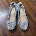 J. Crew Shoes | J Crew Italy Lula Silver Glitter Ballet Flats Shoes Size 7 | Color: Silver | Size: 7