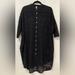 Free People Tops | Free People Beach Long Coverup Cutout Button Black Swim Dress Cardigan Sz Xs | Color: Black | Size: Xs