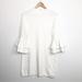 Anthropologie Dresses | Anthropologie Ivory Knit Double Ruffle Sleeve Winter White Dress Size Xs | Color: Cream/White | Size: Xs