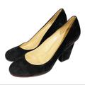 Kate Spade Shoes | Kate Spade Size 10b Black Suede Leather Round Toe Square Heel Shoes | Color: Black | Size: 10