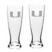 Miami Hurricanes Set of 2 Stylish University Pilsner Glasses