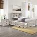 2 Pieces Farmhouse Style Bedroom Sets, Twin/Full Bookcase Captain Bed with Trundle and Nightstand, Storage Bed Frame