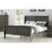 Traditional Dark Gray Queen Bed, Louis Philippe Style, Sleigh Bed