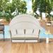 Outdoor Patio Wicker Rattan Double Daybed Furniture Set with Canopy