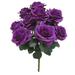 Set of 2 Artificial Queen Rose Flower Stem Bush Bouquet 18in